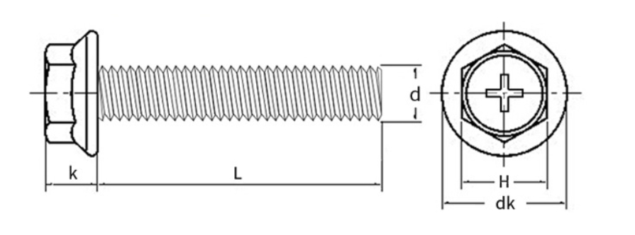 304 stainless steel outer hexagon with gasket cross flange screws nut screw non-slip flange bolts  (1).jpg