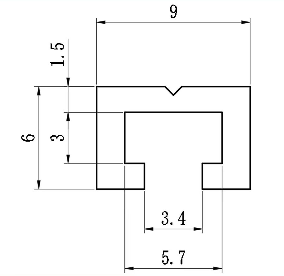 Photoelectric switch mounting slot, aluminum sensor mounting rail, sensor guide rail, 129.5 C-type industrial aluminum profile (8).jpg