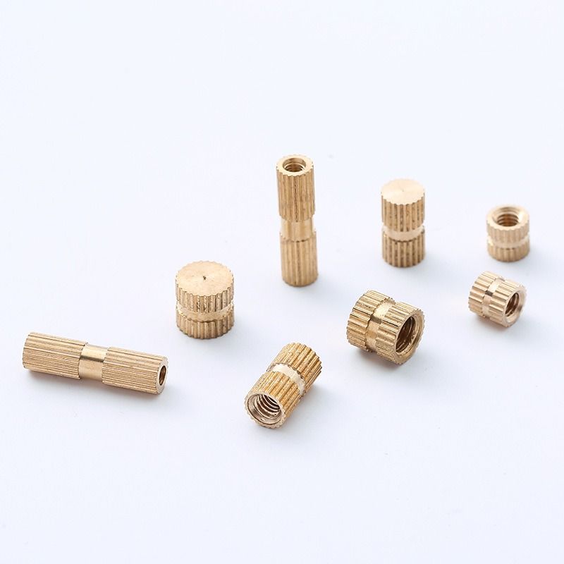 Brass insert knurled nut Brass knurled nut Mechanical injection copper flower nut copper clamp (3).jpg