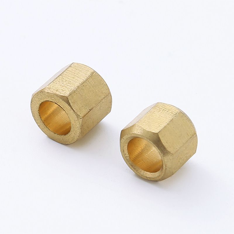 Copper hexagonal through-hole nut blind hole injection molding hexagonal nut brass hexagonal nut (4).jpg