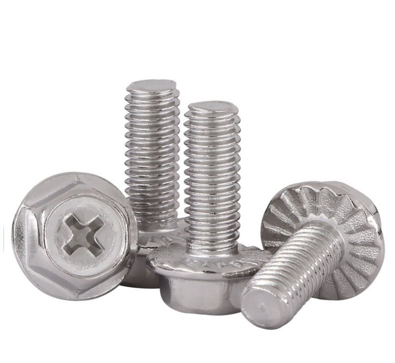 304 stainless steel outer hexagon with gasket cross flange screws nut screw non-slip flange bolts an (7).jpg