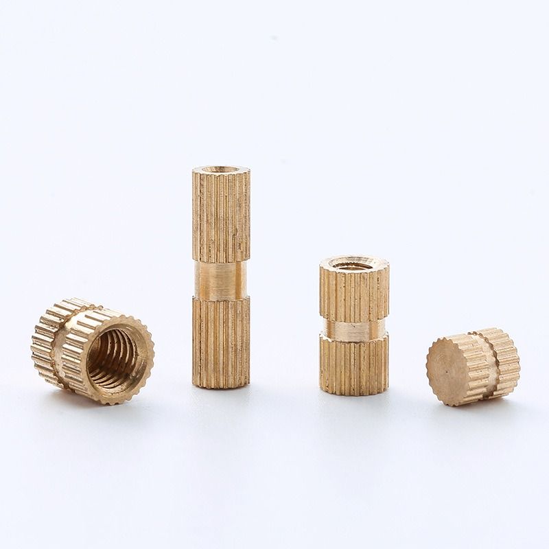 Brass insert knurled nut Brass knurled nut Mechanical injection copper flower nut copper clamp (4).jpg