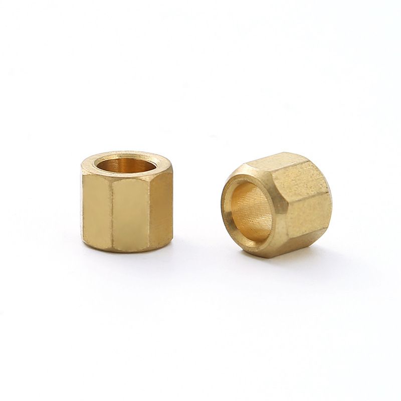 Copper hexagonal through-hole nut blind hole injection molding hexagonal nut brass hexagonal nut (3).jpg